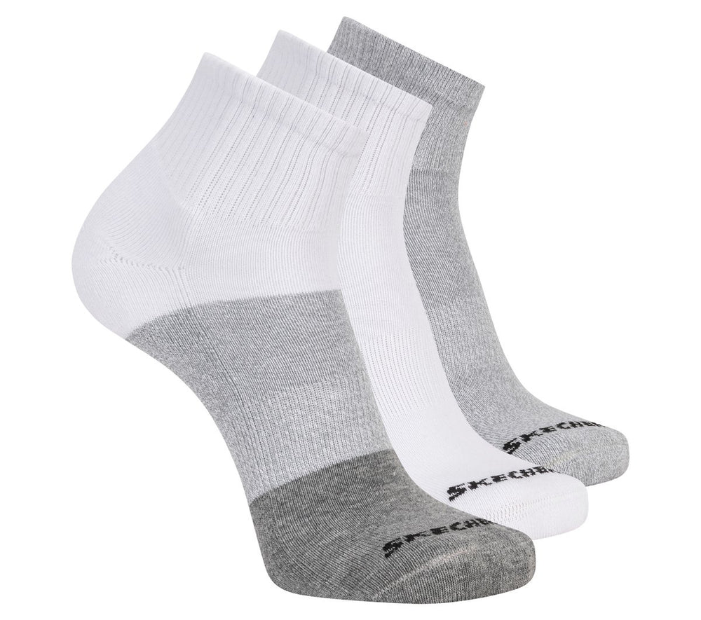 Skechers 3 Pack Men's Colorblock Quarter Socks